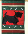 Scottish Terrier on Christmas Tartan Design House Banner