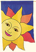 Sun Design Appliqued Flag