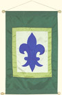 Fleur de Lis Banner with deep green frame by Fawn and Lily Design Studio