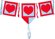 Red Hearts - Valentines - Courage - LOVE - fully reversible flags