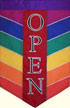 Colorful Rainbow "Open" Sign