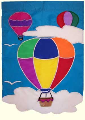 Let your spirits soar aloft with the Will of the wind and a hot air balloon appliqued banner