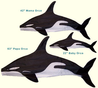 will of the wind orca 3d windsock fish windsocks ws orca itb orca size