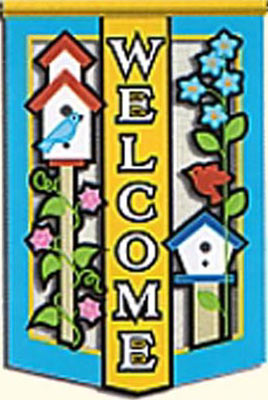Birdhouse Welcome Decorative Flag