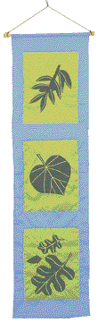 Beautiful Appliqued Leaves for home decor or to float in the wind and send a message of peace.