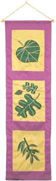Leaves representing love, strength and peace on wine and gold background