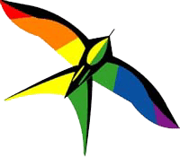 The Rainbow Collection of Kites, Kite Tails, Spinners and Twisters with a Rainbow Theme.