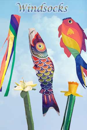 Fish windsocks, party windsocks, rainbow windsocks and flower windtails