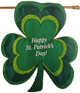Appliqued Double Sided Shamrock Deorative House Flag