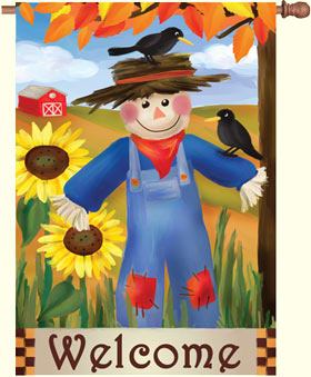 Harvest Scarecrow Decorative House Flag