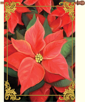 Elegant Poinsettias House Flag