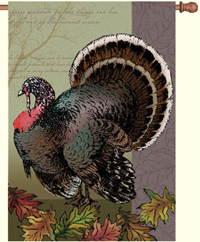 Fall Turkey Decorative House Flag