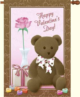 Valentine Bear Decorative Flag