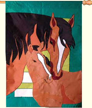 Mare and Foal Decorative Flag