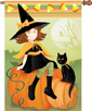 Heartwarming Witch Halloween Flag