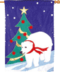 Winter Stroll Polar Bear and Christmas Tree